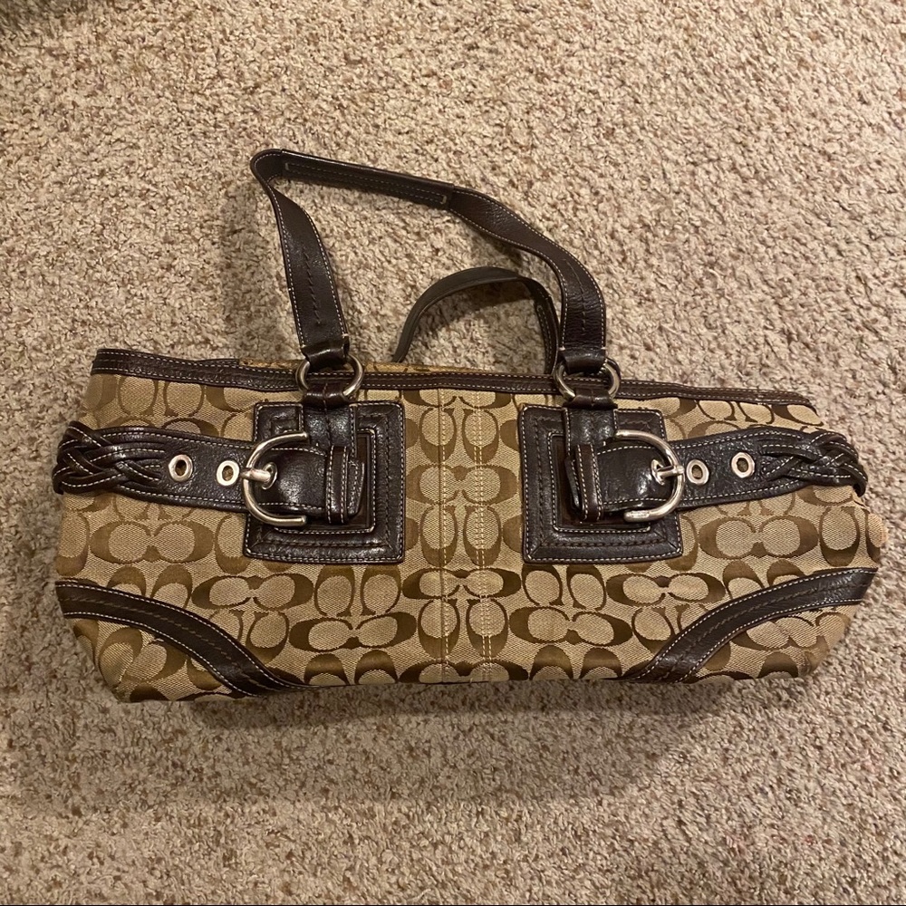Authentic Coach Monogram Satchel Purse